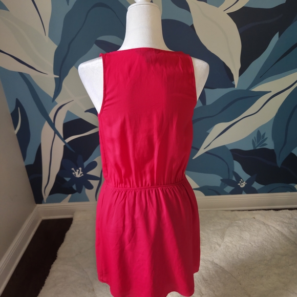 Express Red Ruffle Midi Dress - Picture 2 of 6